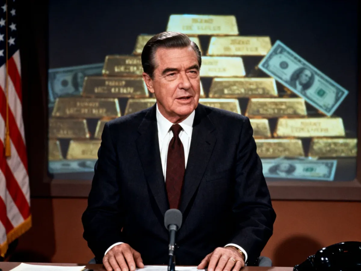 Richard Nixon announcing the end of dollar convertibility into gold in 1971